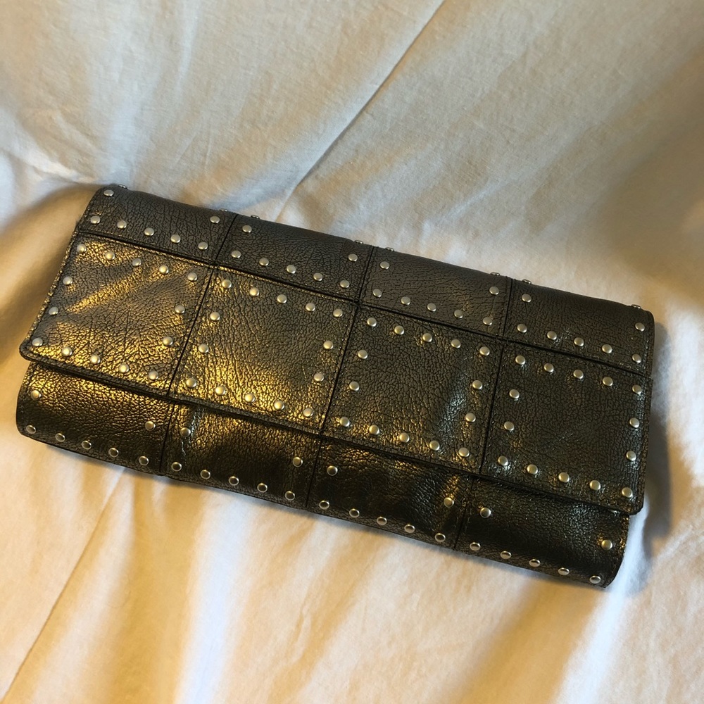 Michael Kors Leather Studded Clutch